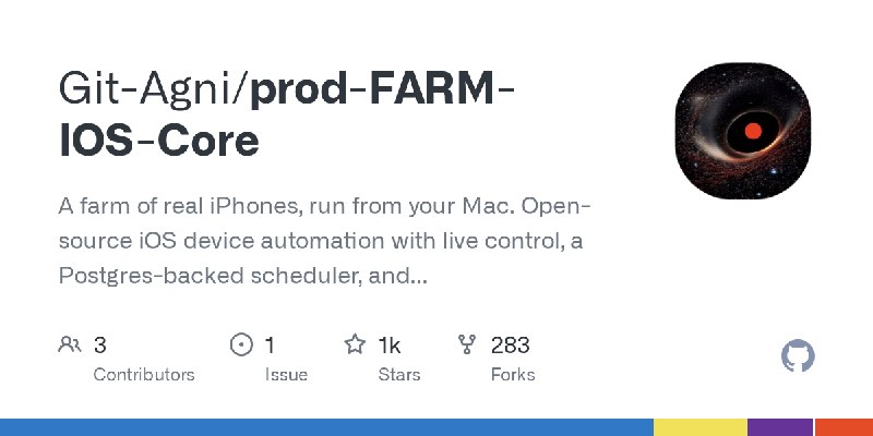 GitHub - Git-Agni/prod-FARM-IOS-Core: A farm of real iPhones, run from your Mac. Open-source iOS device automation with live control…