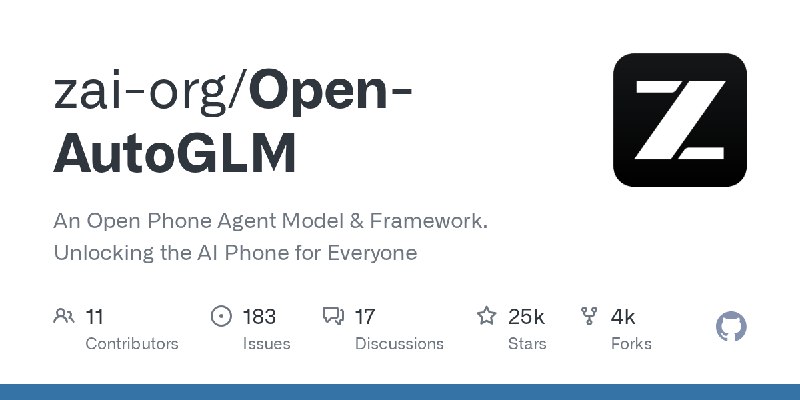 GitHub - zai-org/Open-AutoGLM: An Open Phone Agent Model & Framework. Unlocking the AI Phone for Everyone