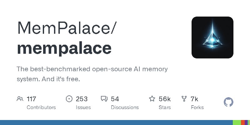 GitHub - MemPalace/mempalace: The best-benchmarked open-source AI memory system. And it's free.