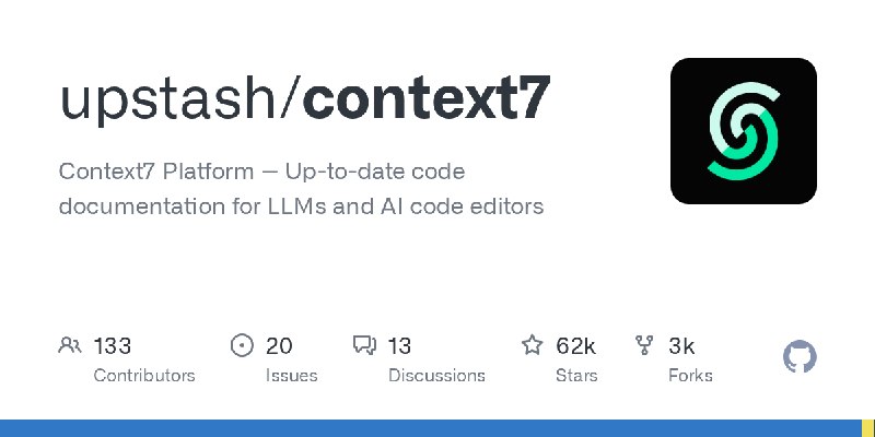 GitHub - upstash/context7: Context7 Platform -- Up-to-date code documentation for LLMs and AI code editors