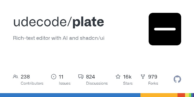 GitHub - udecode/plate: Rich-text editor with AI and shadcn/ui