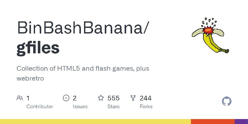GitHub - BinBashBanana/gfiles: Collection of HTML5 and flash games, plus webretro