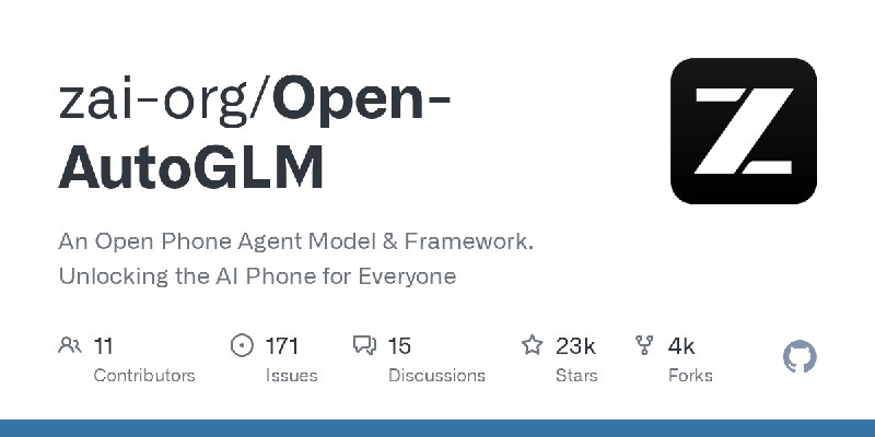 GitHub - zai-org/Open-AutoGLM: An Open Phone Agent Model & Framework. Unlocking the AI Phone for Everyone