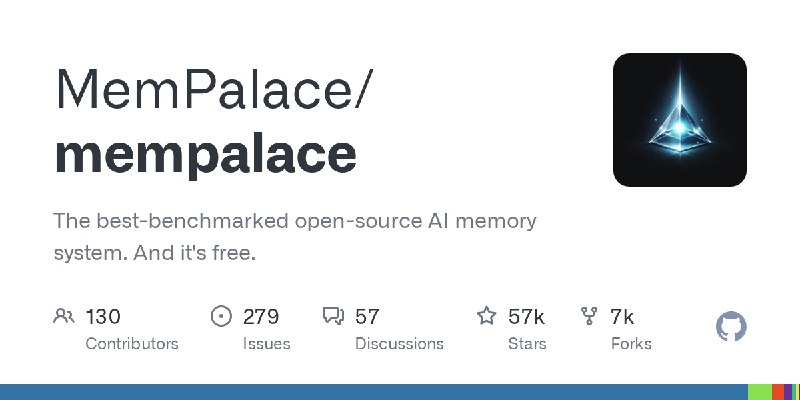 GitHub - MemPalace/mempalace: The best-benchmarked open-source AI memory system. And it's free.