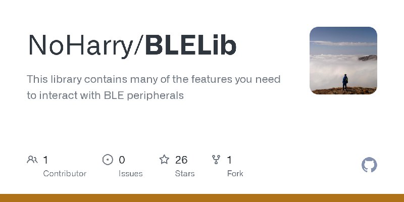 GitHub - NoHarry/BLELib: This library  contains many of the features you need to interact with BLE peripherals