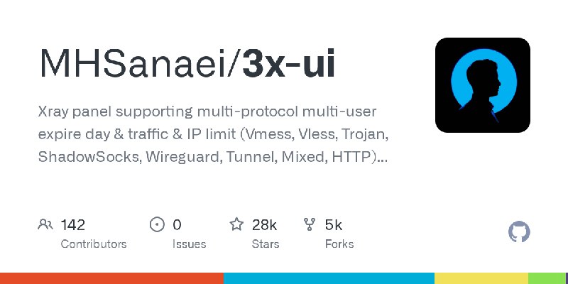 GitHub - MHSanaei/3x-ui: Xray panel supporting multi-protocol multi-user expire day & traffic & IP limit (Vmess, Vless, Trojan…