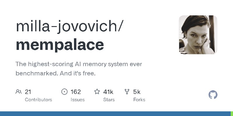 GitHub - milla-jovovich/mempalace: The highest-scoring AI memory system ever benchmarked. And it's free.