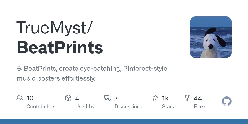 GitHub - TrueMyst/BeatPrints: ☕ BeatPrints, create eye-catching, Pinterest-style music posters effortlessly.
