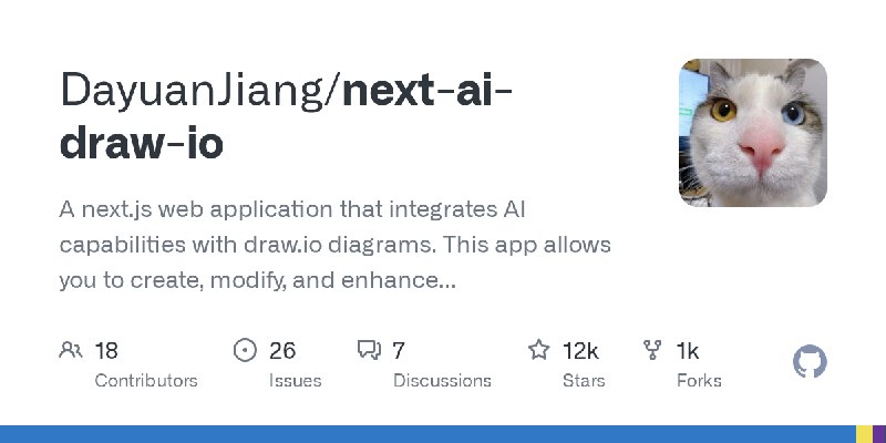 GitHub - DayuanJiang/next-ai-draw-io: A next.js web application that integrates AI capabilities with draw.io diagrams. This app…
