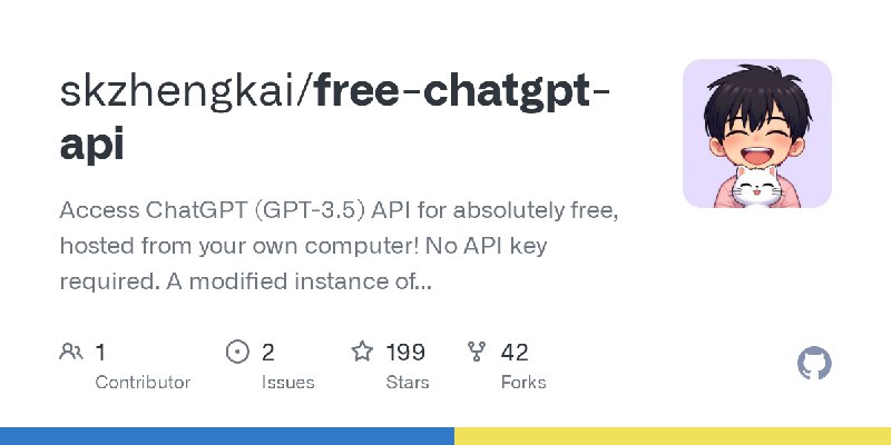 GitHub - skzhengkai/free-chatgpt-api: Access ChatGPT (GPT-3.5) API for absolutely free, hosted from your own computer! No API key…