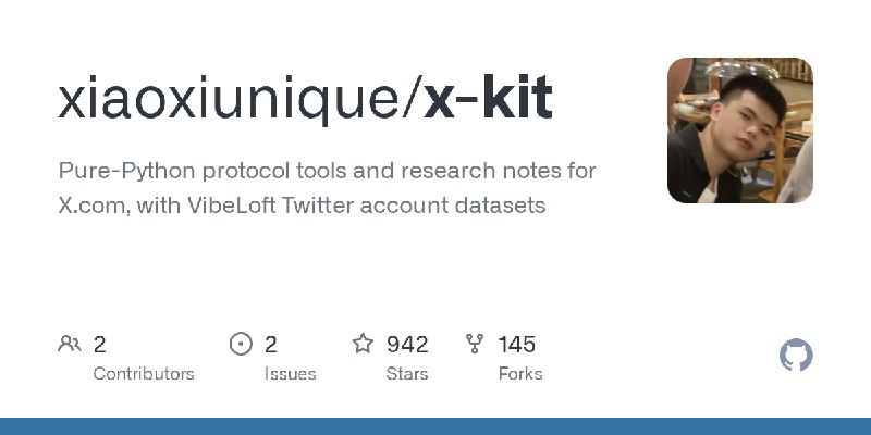 GitHub - xiaoxiunique/x-kit: Pure-Python protocol tools and research notes for X.com, with VibeLoft Twitter account datasets