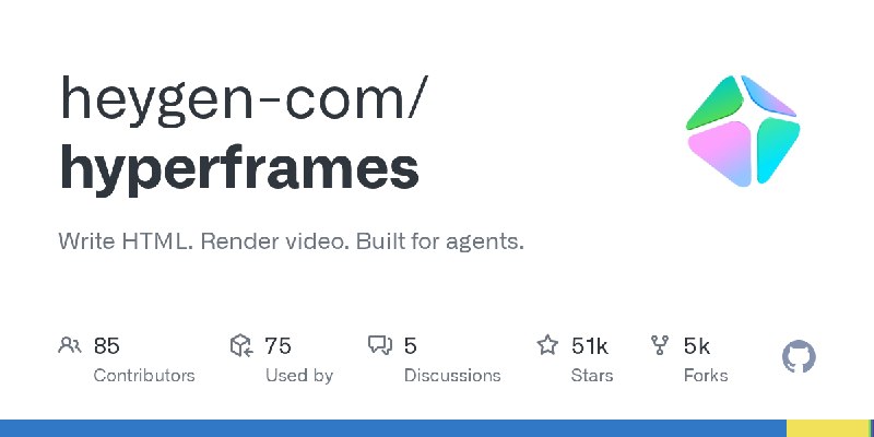 GitHub - heygen-com/hyperframes: Write HTML. Render video. Built for agents.